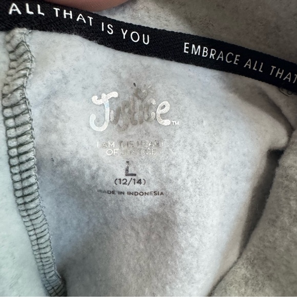 Justice Girl’s Camo Green & Gray Kids Hoodie - Picture 4 of 6